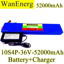 Batería de alta potencia de 36V, 10s4p, 52ah, 2021 W, 42V, 800 mAh, adecuada para bicicleta eléctrica BMS, con cargador, novedad de 5200