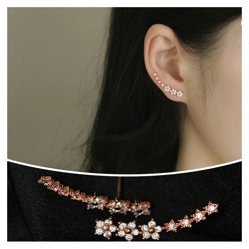 

Индивидуальные серьги из розового золота в форме цветка, женские Аксессуары Для Пирсинга Ушей, высококачественные подвески из Стерлингового женские серебряные серьги 925 пробы, бижутерия