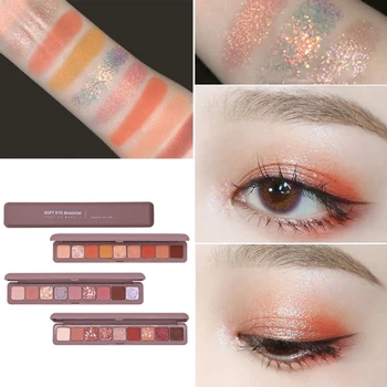 

ins Keyboard Fingertips 9 Color Eyeshadow Palette Polarized High Light Long Lasting Makeup eyeshadow stamp