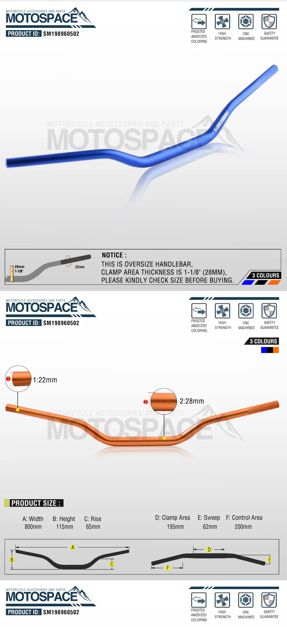 Серая алюминиевая 28 мм 1-1/" Руль для moto rcycle moto MX CR CRF CRM XR YZ YZF WR WRF DR DRX RM РМЗ EX 85 125 200 250 400 650