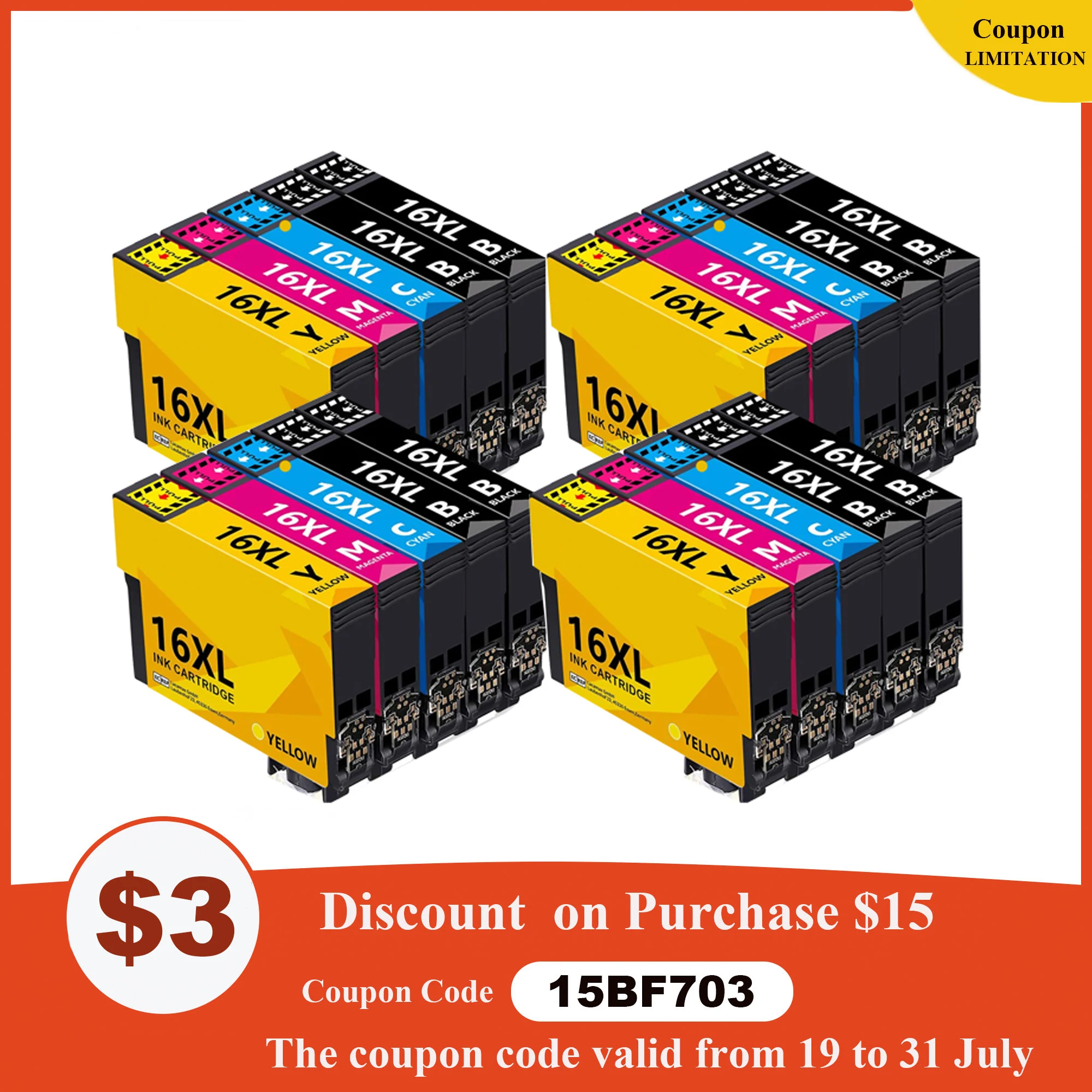 Совместимые чернильные картриджи befon 16XL для Epson 16 XL WF2750 WF2760 WF2660 WF2530 WF2520 WF2510 WF2010 |
