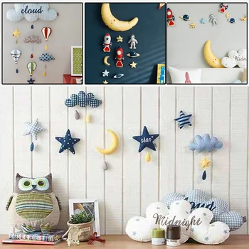 

Infant Rattle Star Moon Rocket DIY Handmade Bed Bell Toys Baby Rattle Stroller Toy Kids Crib Rotating Holder Mobile Musical Box