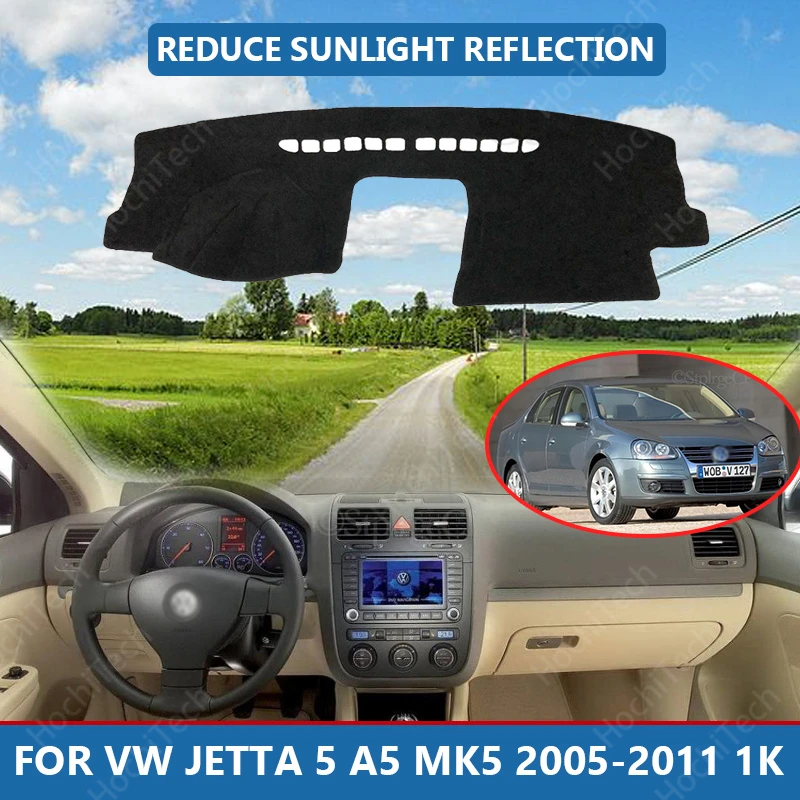 

Коврик для приборной панели автомобиля с защитой от УФ-излучения и правым рулем из полиэстера для VW Jetta 5 A5 MK5 2005-2011 1K