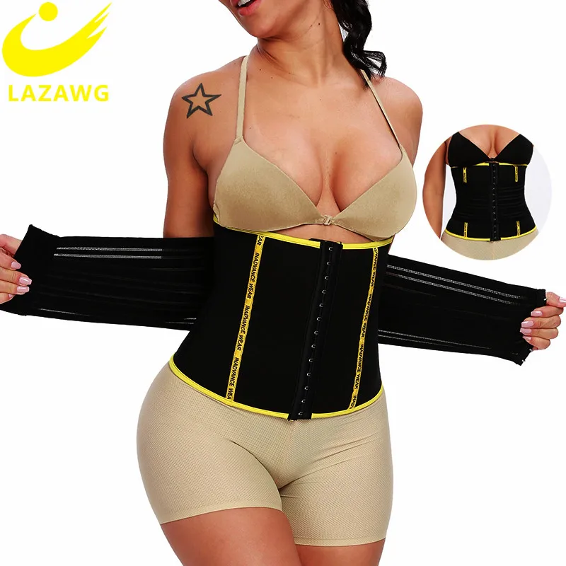 LAZAWG Пояс Cincher Body Shaper утягивающая Одежда дышащая высокая эластичная лента бесшовная Талия корсет Двойная застежка сталь