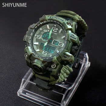 

Men's Outdoor Sport Military Watch Men Compass Chronograph Watches Man Waterproof Quartz Digital Wristwatches Relogio Masculino