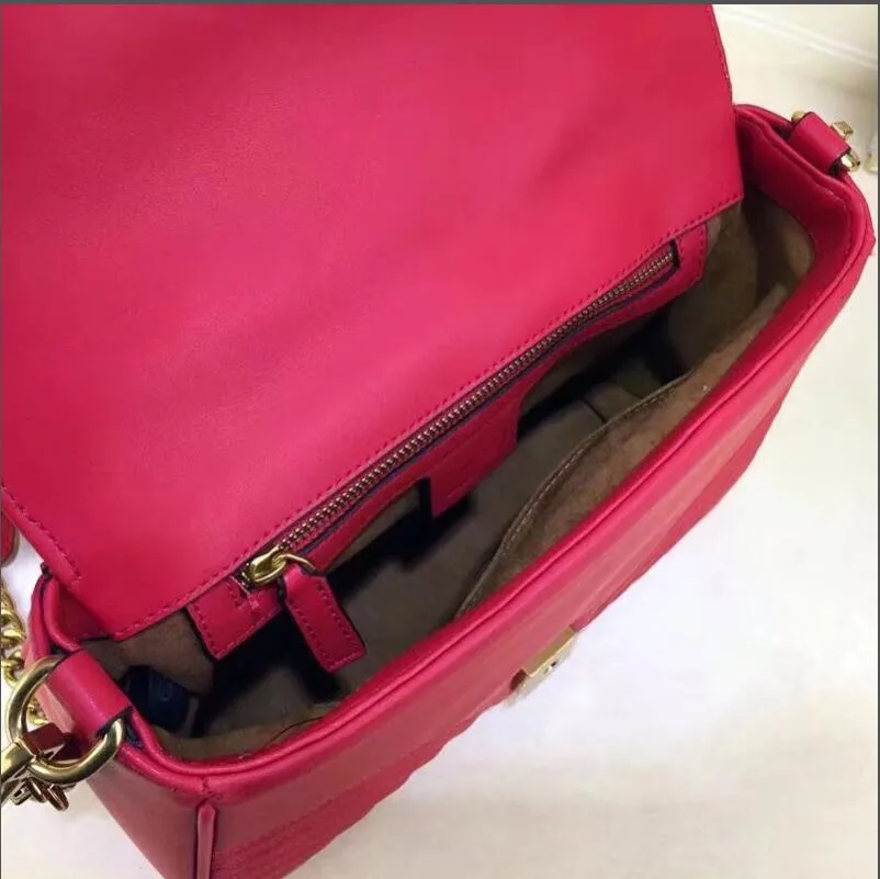 Новая модная Высококачественная Роскошная полосатая кожаная женская сумка через плечо с застежкой на цепочке, роскошная женская брендовая дизайнерская сумка ha