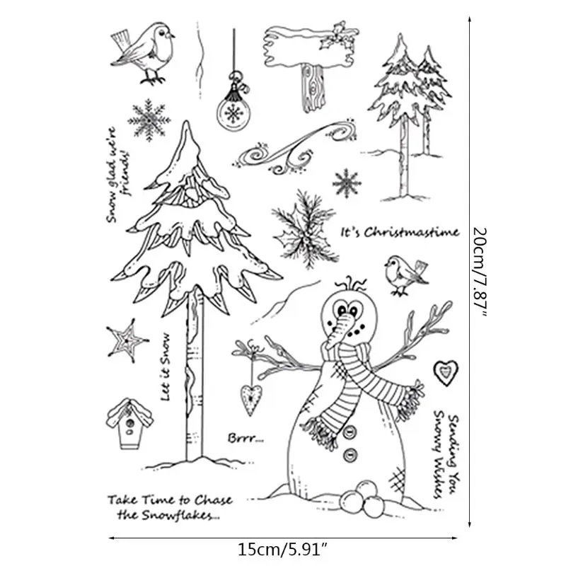 Christmas Snowman Silicone Clear Seal Stamp DIY Scrapbooking Embossing Photo Album Decorative Paper Card Craft Art Handmade Gift