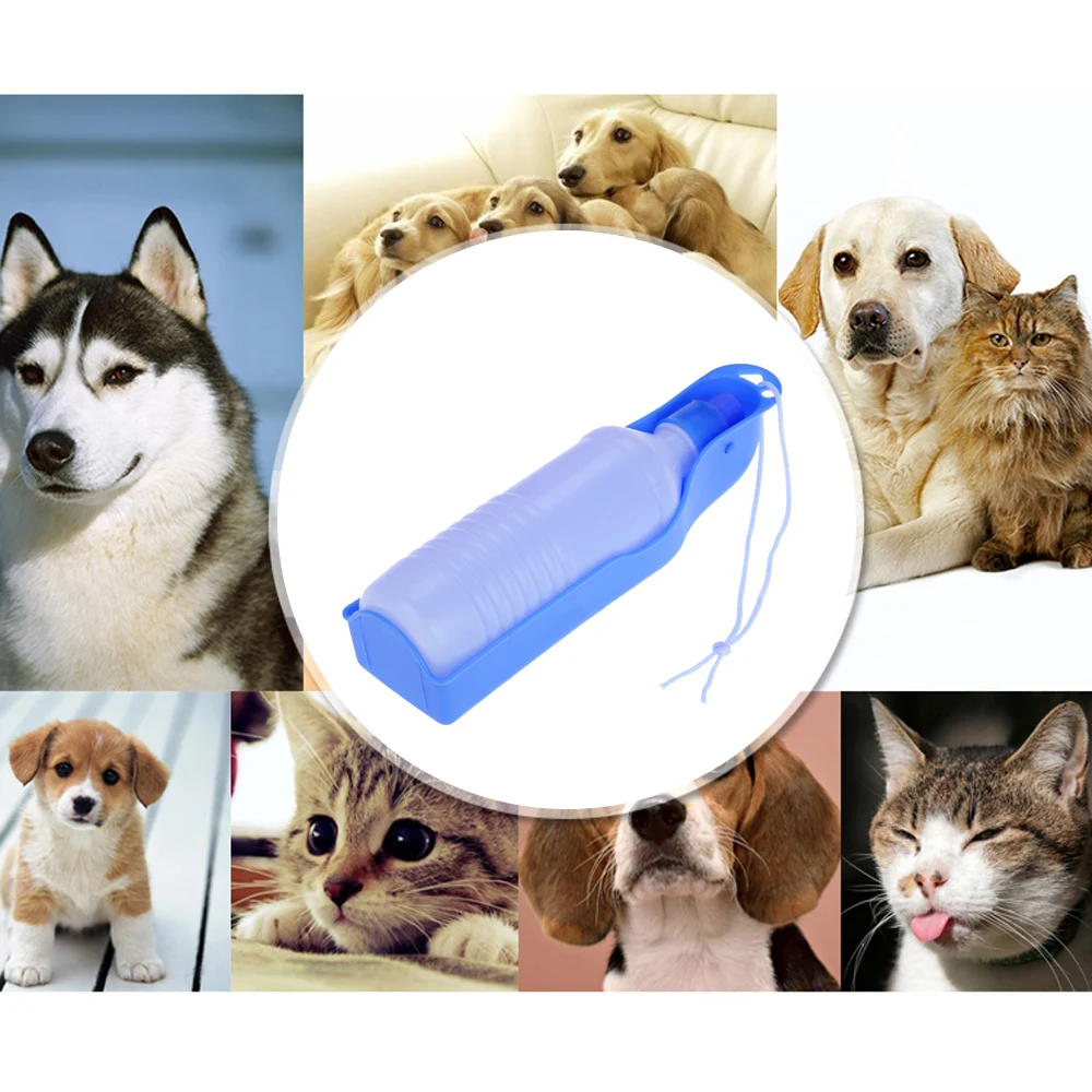Potable Pet Dog Cat Water Feeding Drink Bottle Dispenser 500ml Watering Supply Pet Drinking Bottle Dispenser