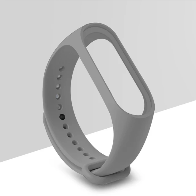 Replacement Bracelet for Xiaomi Mi Band 3 4 5 Strap Silicone Wrist Strap for Mi Band 3 4 5 Wriststrap Wristband for Miband 3 4 5 Grey