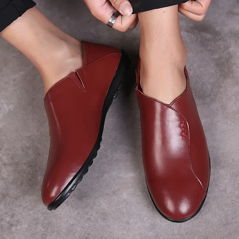 

Summer MEN'S SHOES Moccosins Men's Korean-style Hollow out Casual Leather Shoes Genuine Leather Driving Men Soft-Sole Youth Shoe