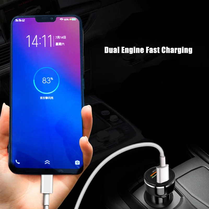 Автомобильное зарядное устройство для телефона Dual USB с функцией защиты AIpower Seven, быстрая зарядка, автомобильное зарядное устройство GT66