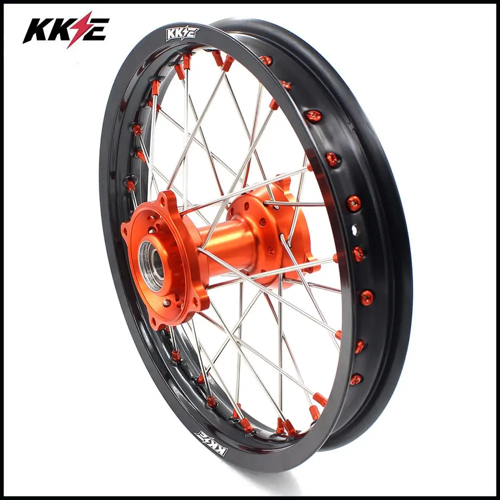 KKE 17& 14 полный набор колес для KTM85 SX 2003- колеса с оранжевыми сосками