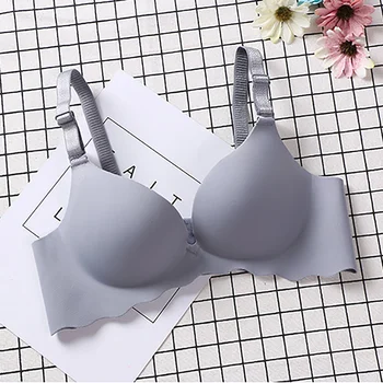 

Intimates Adjustable Strap Seamless Underwear Gather Women Bra Elasticity Breathable Smooth No Trace One Piece Solid No Rims