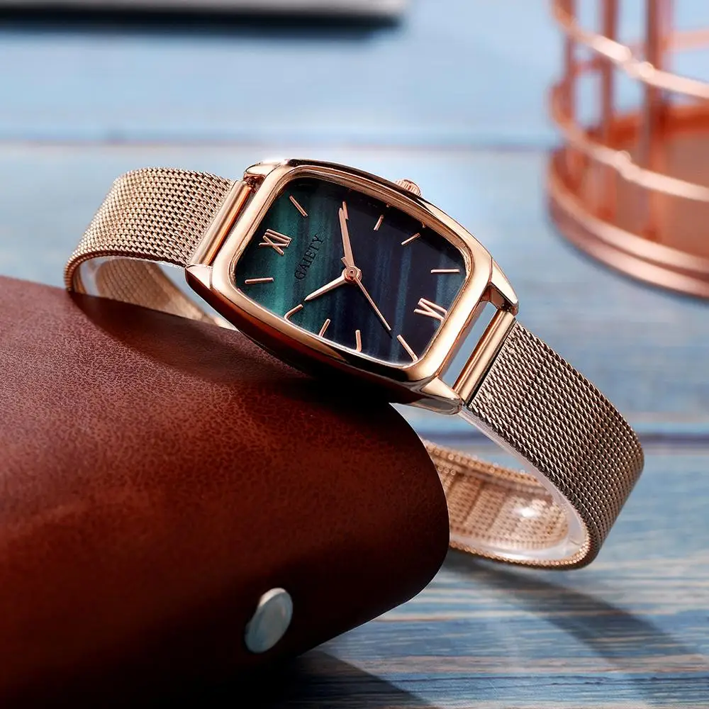 Gran venta Gaiety-Reloj de lujo de oro rosa para mujer, pulsera de agua, reloj de pulsera informal de cuarzo llKlwzMOG