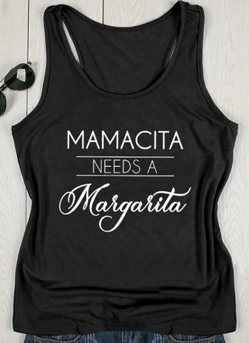 Mamacita нужен жилет maegaeita забавные цитаты резервуар для белья Топ Женская сексуальная модная одежда футболки Топы Прямая поставка