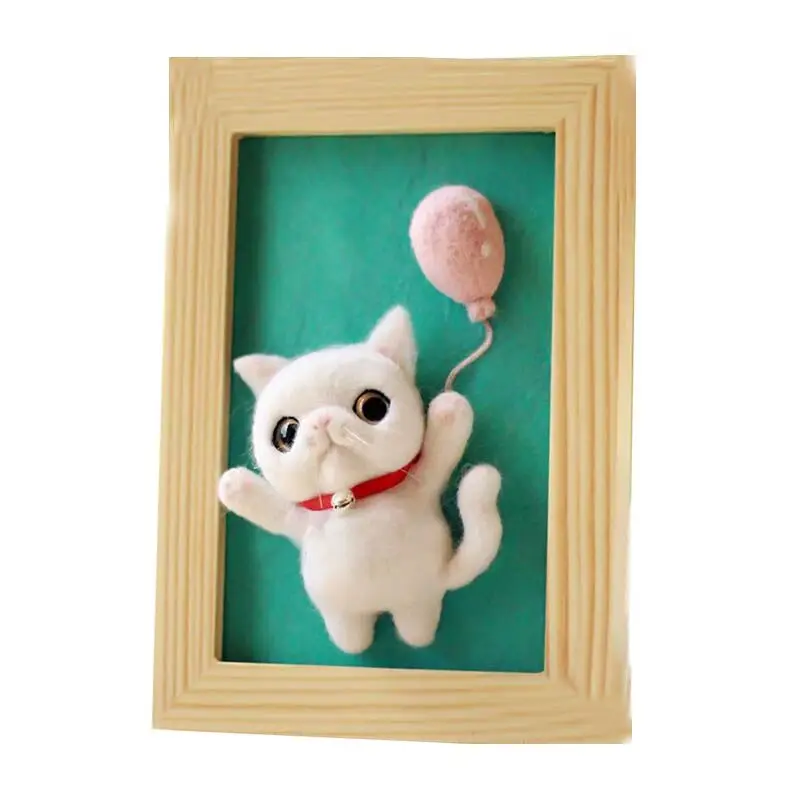 Не готовое женское животное ручной работы без безликих человек Doraemon кошка игрушка кукла шерсть игла Войлок тыкается Kitting DIY шерсть наборы посылка