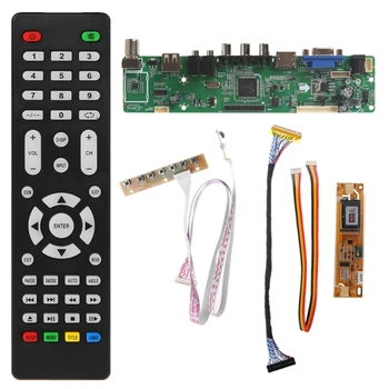 

V53 Universal LCD TV Controller Driver Board PC/VGA/USB Interface+7 Key Board+LVDs Cable Kit