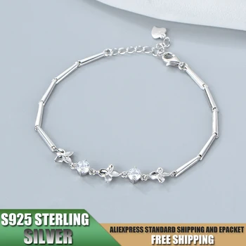 

Clover S925 Sterling Silver Bracelet for Women Bracelet Korean Fashion Jewelry Accessories Wholesale D054