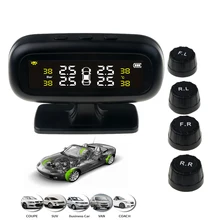 Sikeo TPMS Car Tire Pressure Monitoring System Solar Charging 4 Sensors Valve Stem Tyre Pressure Alarm Monitoring Temperature