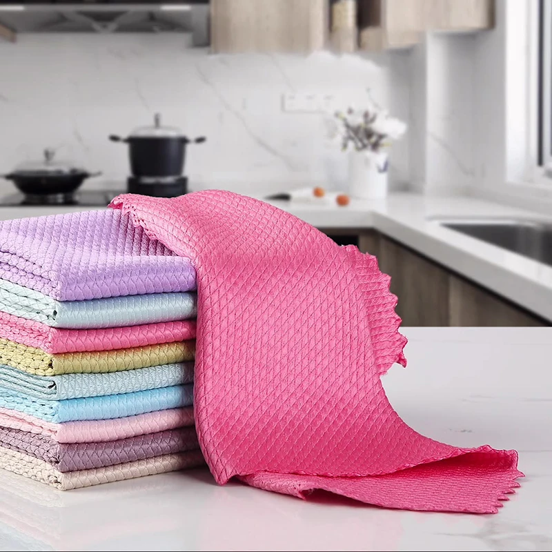 Chiffons de cuisine Chiffon de Nettoyage en Microfibre Super Absorbant pour  Nettoyer la Vaisselle culinaires goupillon