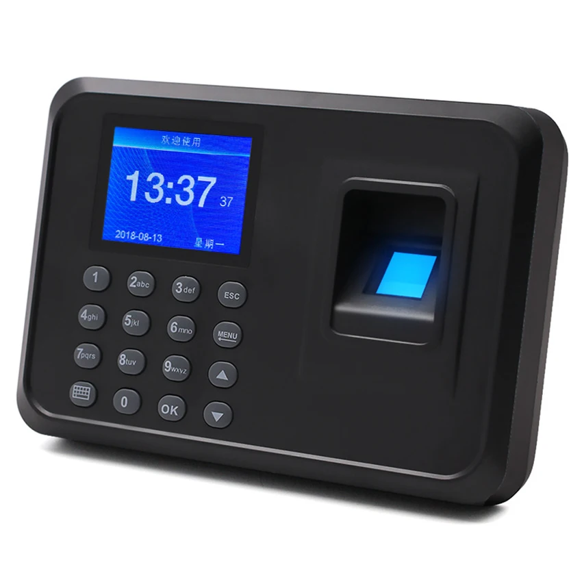 4 Inch Biometric Fingerprint Attendance Smart Machine Password Punching Machine Checking-in Recorder Employees Commuting Punch Card Machine 2 Pieces 