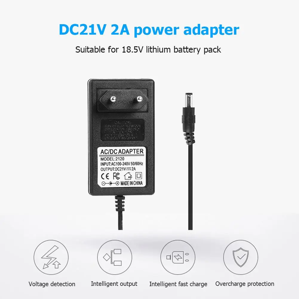 21V 2A Lithium Battery Charger Electric Screwdriver 18V 5Series 18650 Lithium Battery Wall Charger Power Adapter Charger EU