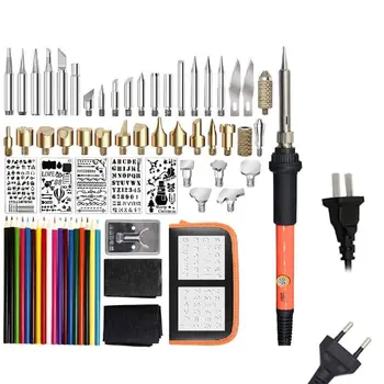 

71Pcs Wood Embossing Burning Kit Adjust Temperature Soldering Carving Pyrography Wood Burning Pen EU US Plug