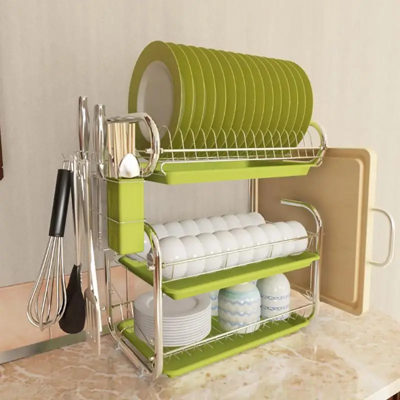 

Stainless Steel Dish Drying Rack Sink Bowl Shelf Nonslip Cutlery Holder Kitchen Drying Chopping Board Holder Organizer