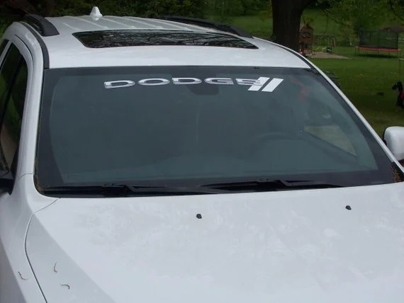 

For Simulated Chrome DODGE Windshield Decal Hash Marks Window Sticker Decals Challenger Durango Charger Dart Caliber