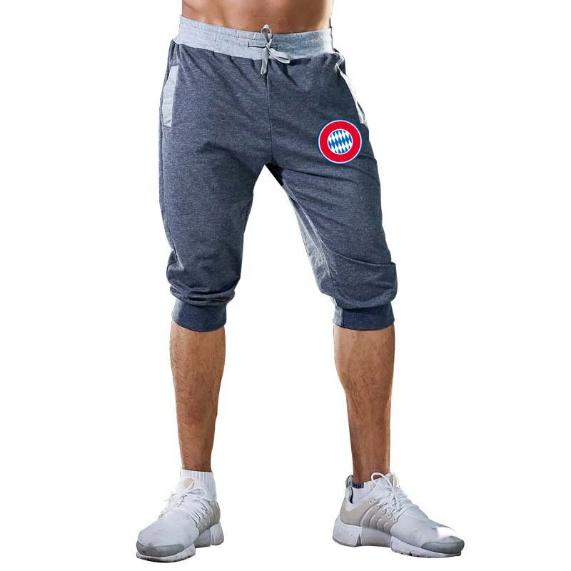 Мужские шорты для тренировок, бега, мягкие 3/4, брюки для спортзала, бегунов, короткие тренировочные штаны, мужские спортивные шорты - Цвет: Темно-серый