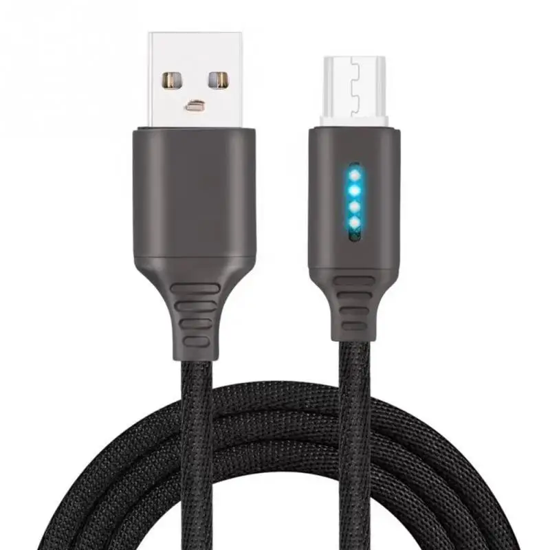 1 м автоматическое отключение светодиодный USB кабель зарядное устройство для type-C Android для iPhone XS MAX XR X 8 7 Быстрая зарядка мобильного телефона зарядный шнур данных