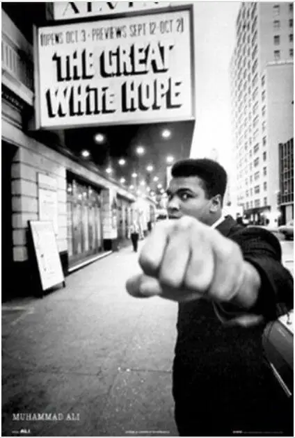 С изображением Мохаммеда Али и цитатой Большая белая надеемся бокс PICTURESILK постер