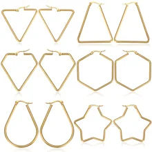 Модные большие серьги-кольца из нержавеющей стали массивные золотые большие геометрические серьги для женщин женские модные ювелирные изделия