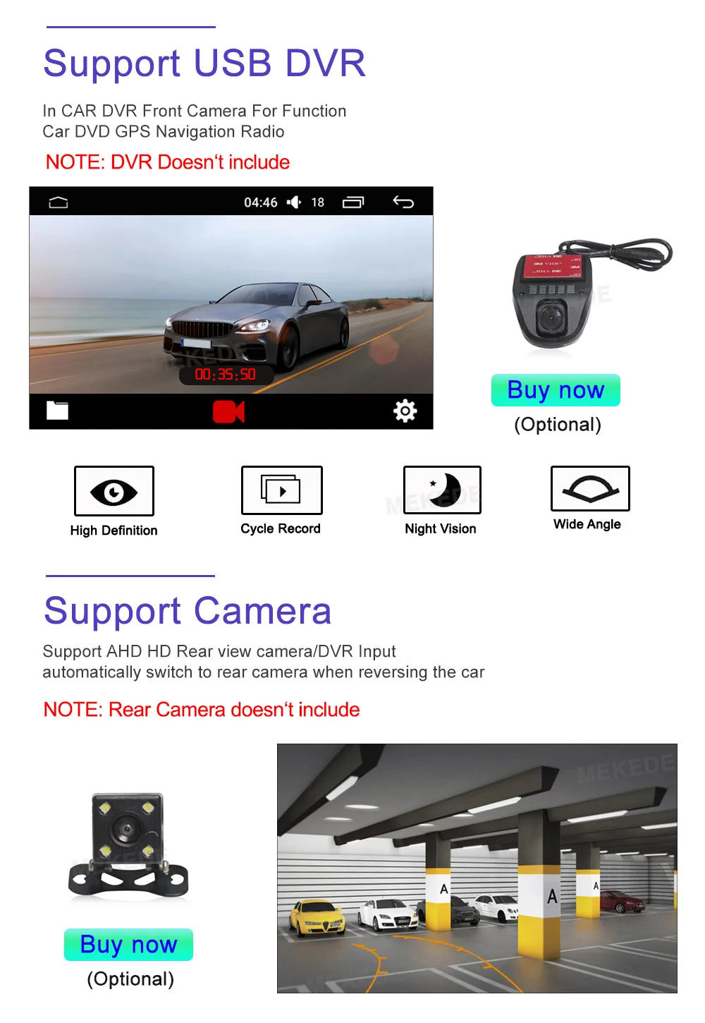 Perfect MEKEDE  Single 1 DIN 8" Android 9.0 Universal Car Radio Stereo Quad Core Head Unit GPS Navigation Support Steering Wheel 36