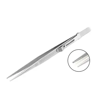 

Antislip Stainless Steel LP Vinyl Record Cartridge Stylus Turntable Installation Tweezers Clamp Clip with Lock Slot