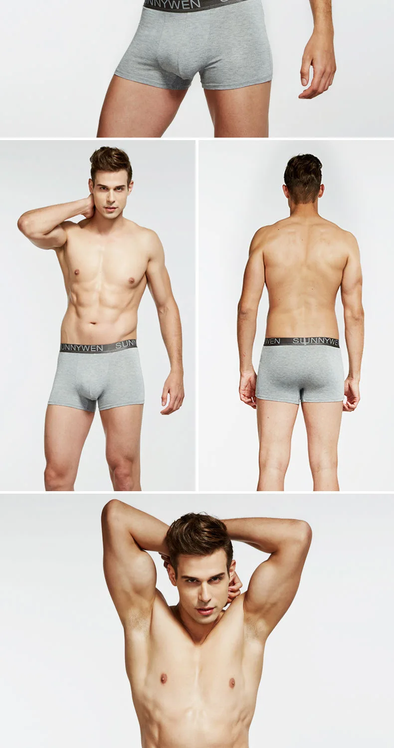 7PCS/Lot Men Panties Shorts Underwear Boxer Shorts Men's sexy underwear High quality men's underwear Pouch