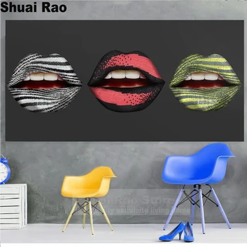 

3d diy crystal paintings diamond embroidery Wild personality lips Lipstick full diamond painting square round drill cross stitch