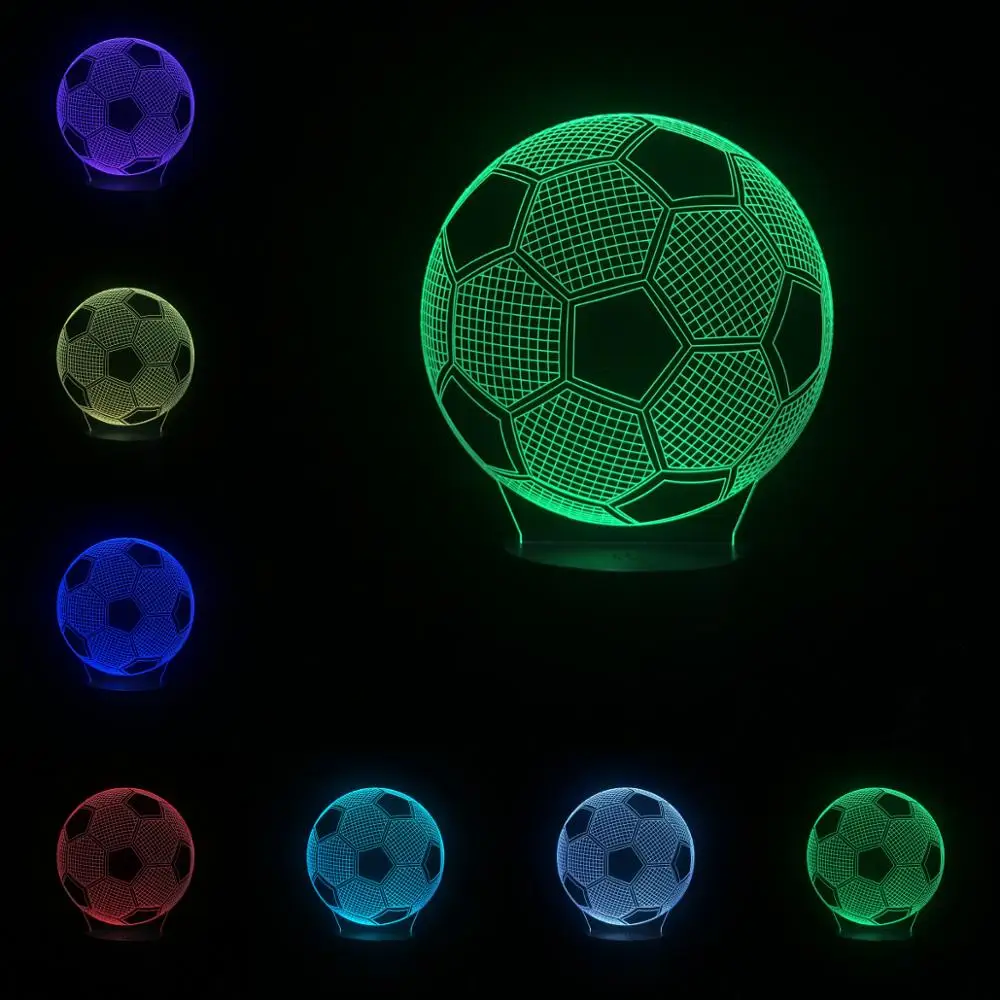 Новый спортивный домашний декоративный светильник ing Football Soccer 3D LED USB Mood детский