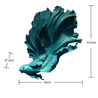 Простые современные 3D Роскошные рыбий стены декоративные изделия из полимера Декор настенное украшение настенная роспись аксессуары R2761 - Цвет: Зеленый