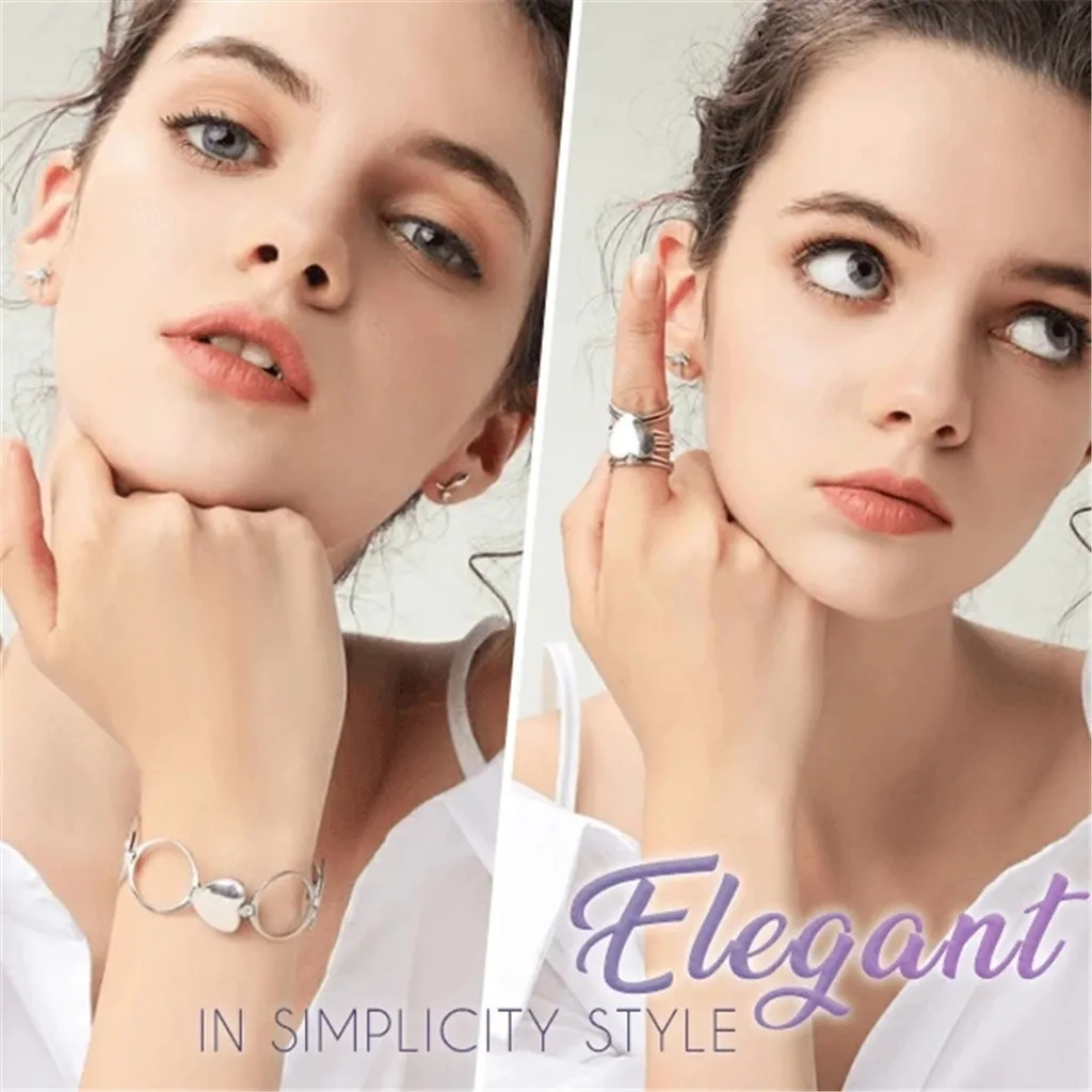 

Retractable Ring Bracelet Change Bracelet Love Heart Folding Magical Jewelry Female Anniversary Birthday Bracelets Gifts