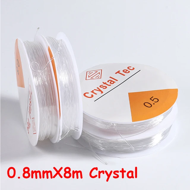 100M Plastic Crystal DIY Beading Stretch Cords Elastic Line Jewelry Making Supply Wire String jeweleri thread String Thread 0.8mmX8m Crystal