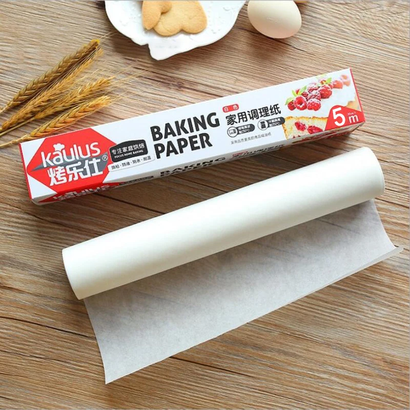 5/10M Baking Paper Barbecue Double-sided Silicone Oil Paper Parchment Rectangle Oven Oil Paper Baking Sheets Bakery BBQ Party