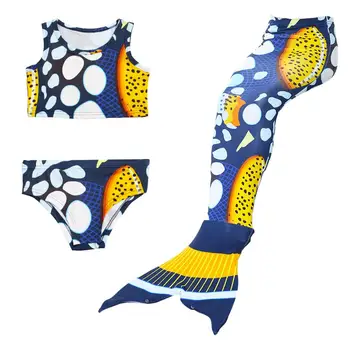 

3pcs Girls Swimming Mermaid Tails Children Holiday Beach Bathing Suit Ariel Mermaid Swimmable Cosplay Costume For Kids B33251CH
