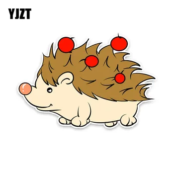 

YJZT 10.8CM*15.8CM Colored Animal Hedgehog PVC High-quality Car Sticker C29-0165