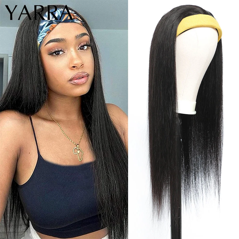 Straight Headband Wig Human Brazilian Remy Hair Wigs For Black Women Glueless Machine Made Body Wave Hair Fast Delivery YARRA 2