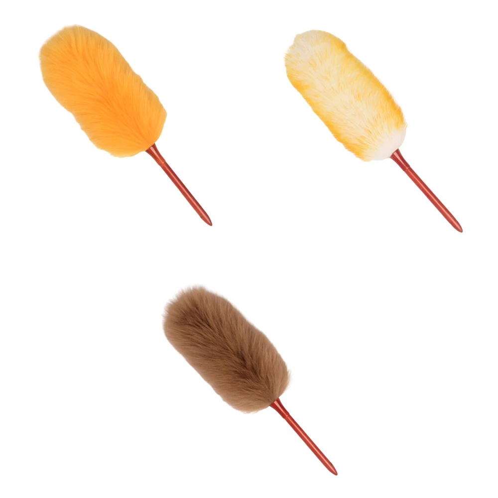 1pcs Static-free Wool Feather Duster Household Dusting Cleaning Brush Duster Brush for Computers/Home/Car Easy to Use