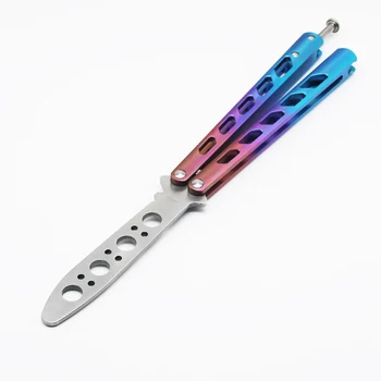 

Butterfly Trainer Knife Arc Angel 440C Blade Titanium Handle Jilt Not Sharp Hunting Folding Pocket Knife gift knives