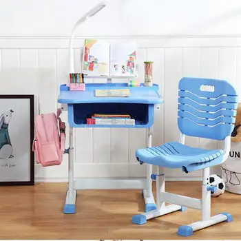 

Environmentally friendly children's study table can be lifted with eye protection lamp with reading frame desk and chair