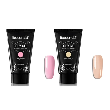 

Ibcccndc 2 Pcs 30G Poly Gel Finger Nail Extension Crystal Jelly Nail Gel Uv Led HardGel Builder Gel Slip Solution, Skin Color &