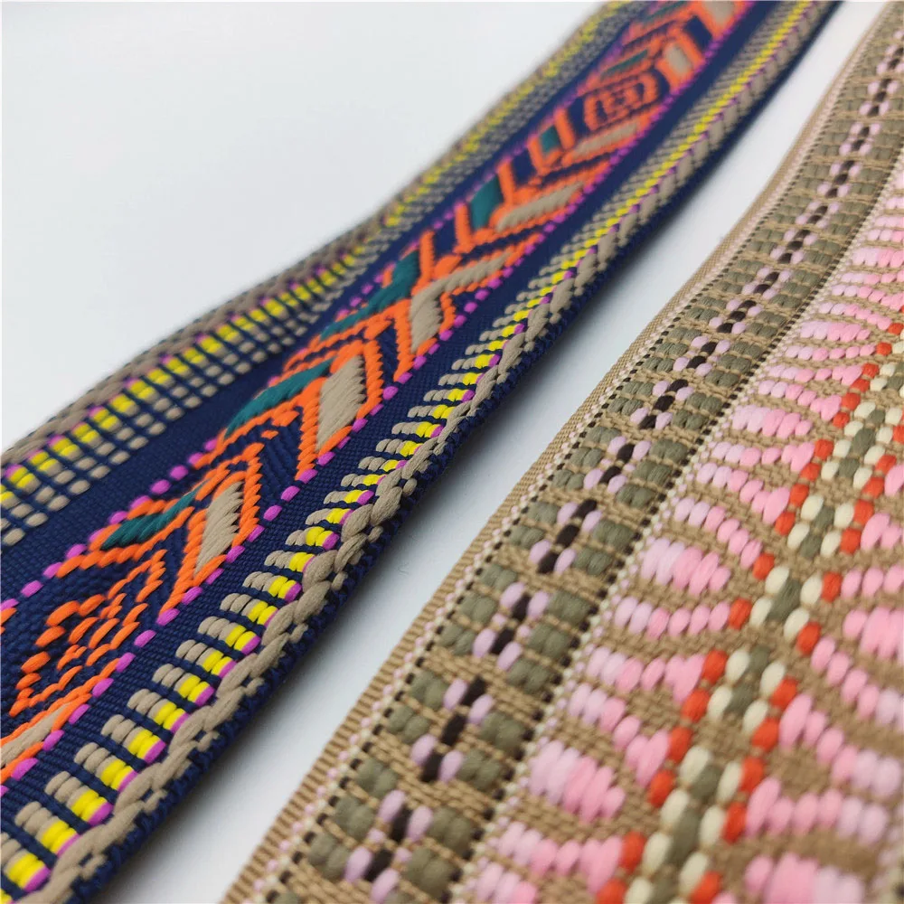 Luxurious 5cm Jacquard Embroidered Lace Fabric Ribbon for DIY Crafting and Fashion
